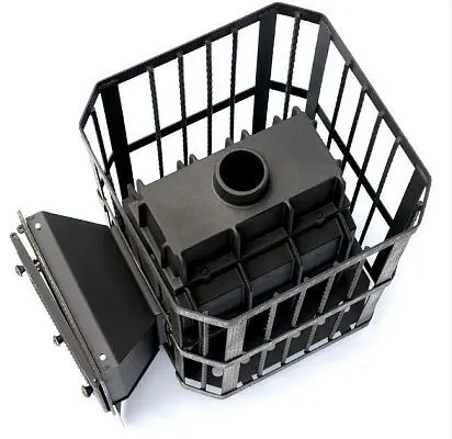 Фото Печь банная чугунная "Сибирь-32". Каминная дверца "Сибирь" (Сетка) в магазине Woodson