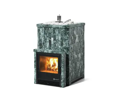 Фото Печь Изистим Южная 16 с топкой из парной  - Камень Змеевик в магазине Woodson