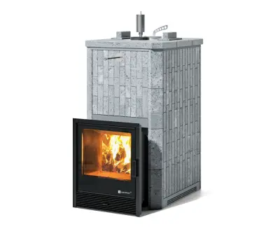 Фото Печь Сочи  в полноценном наборном кожухе Талькохлорит в магазине Woodson