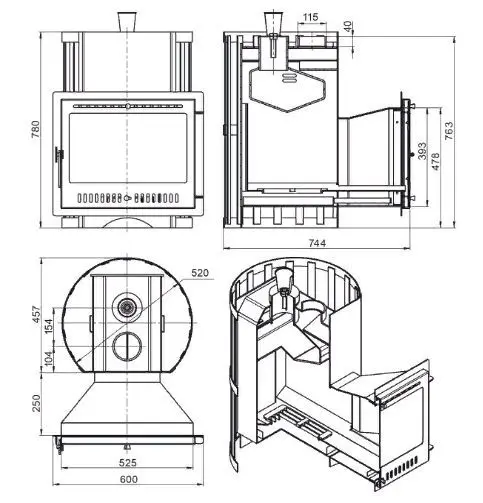 Фото Печь ВЕЗУВИЙ Скиф Парогенератор Ковка Панорама "М" в магазине Woodson