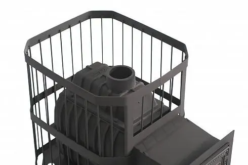 Фото Печь банная чугунная "Сибирь-24". Универсальная чугунная дверца (Сетка) в магазине Woodson