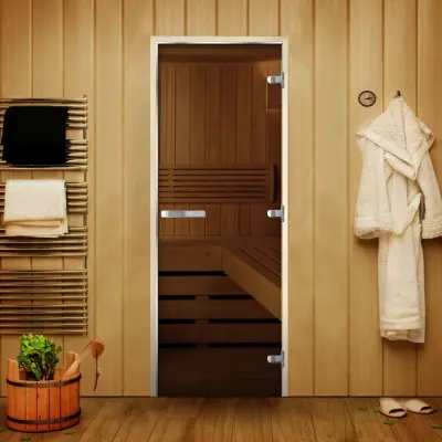 Дверь Люкс Бронза 1900*700 (3п,8мм) R, без порога