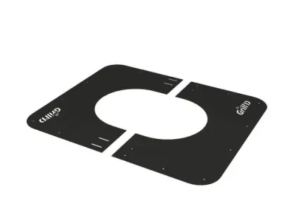 Фото Фланец декоративный сборный Grill'D 500*500 (D250) черный  Фото Фланец декоративный сборный Grill'D 500*500 (D250) черный