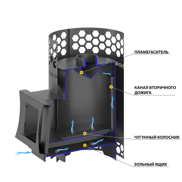 Фото Печь для бани Везувий "Чёрная Пчёлка С" в магазине Woodson