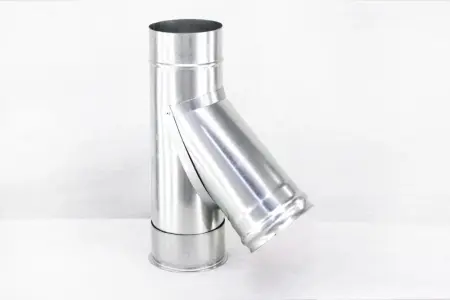 Фото Тройник — 120 — 45 — оцинковка 