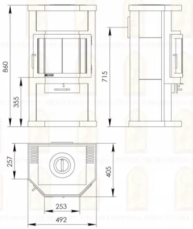 Фото Печь ОКА с чугунной плитой в магазине Woodson