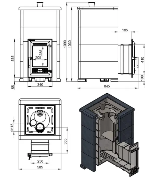 Фото Печь для бани Эверест "Steam Master 24 ЧУГУН" Амфиболит, S-40 в магазине Woodson
