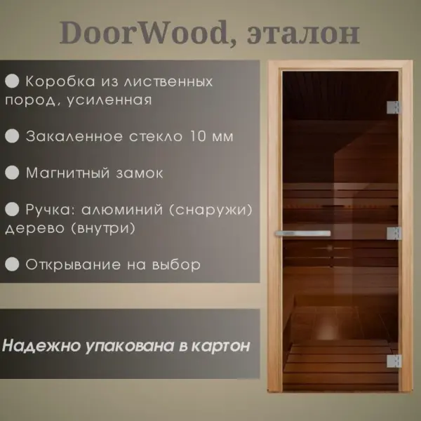 Дверь DoorWood Эталон Сатин 2000*800 (3п,10мм)