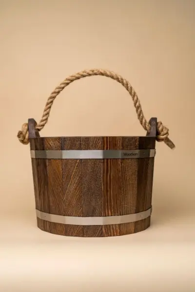 Шайка Woodson с нержавеющей вставкой, 10 л., дуб в темном