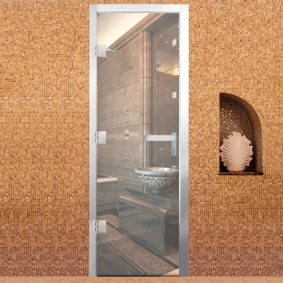 Дверь Престиж 60G Прозрачная 1900*700 R, без порога