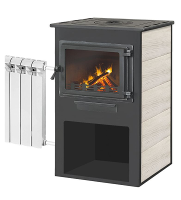 Фото Камин ЭТНА (Панорама) с плитой и т/о "Бежевый" Ø150мм в магазине Woodson Фото Камин ЭТНА (Панорама) с плитой и т/о "Бежевый" Ø150мм в магазине Woodson