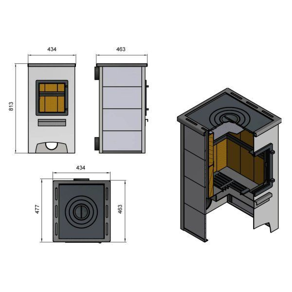 Фото Камин ЭТНА (ДТ-4С) с плитой Ø115мм в магазине Woodson Фото Камин ЭТНА (ДТ-4С) с плитой Ø115мм в магазине Woodson
