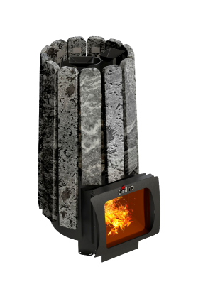 Фото Дровяная банная печь Grill'D Cometa Vega 240 Short Max Pro Stone (Серпентинит) в магазине Woodson