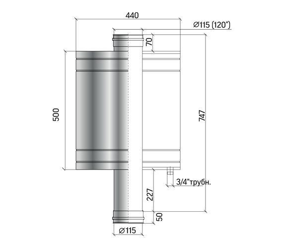 Бак печной овальный 40, 304-0.8 мм, 115/D115 (К)