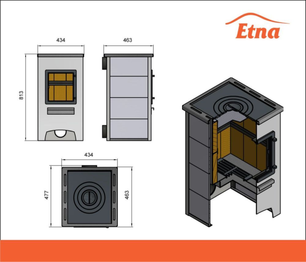 Фото Камин ЭТНА (ДТ-4С) с плитой и т/о Ø115мм в магазине Woodson Фото Камин ЭТНА (ДТ-4С) с плитой и т/о Ø115мм в магазине Woodson