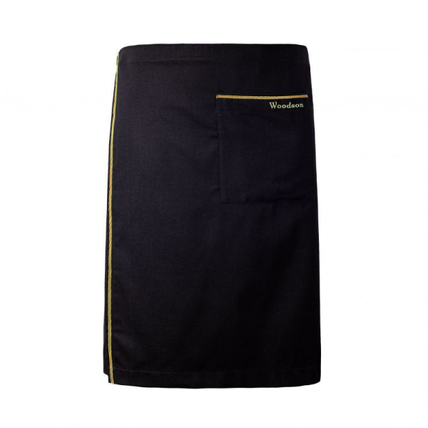Килт мужской Woodson, чёрный лён с цветной полосой (42-44)