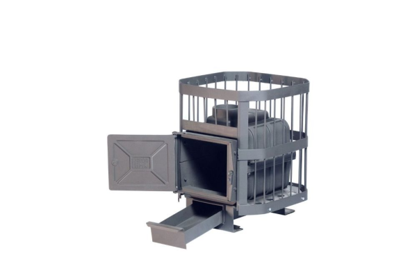 Фото Печь банная чугунная "Сибирь-15". Чугунная дверца без ВТК (Сетка) в магазине Woodson