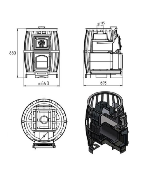 Фото Печь ВЕЗУВИЙ Легенда Русский пар Ковка 18 (270) б/в в магазине Woodson