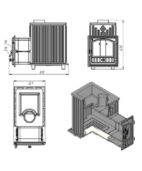 Фото Печь для бани Эверест 24 (280) в магазине Woodson